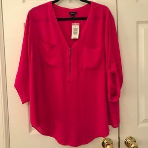 Bright Pink Torrid Blouse - 2X